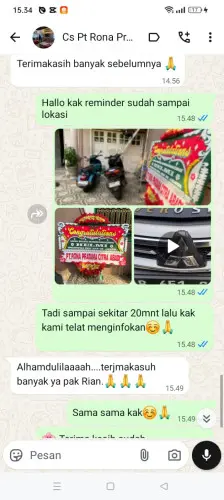 Testimonial Papan Bunga podomoro city